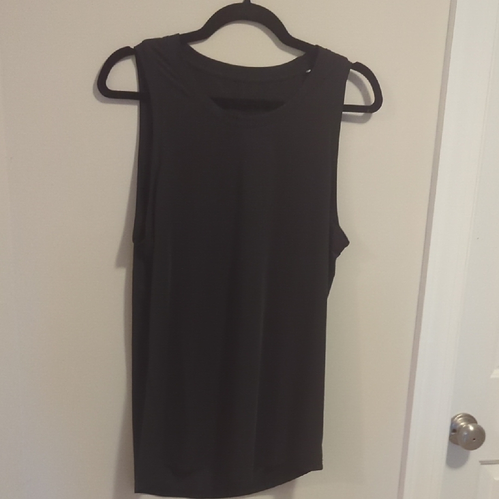 Black Sleeveless Muscle Tee Tops (2 Pack)